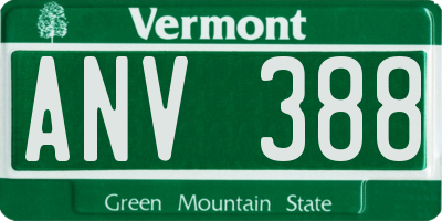 VT license plate ANV388