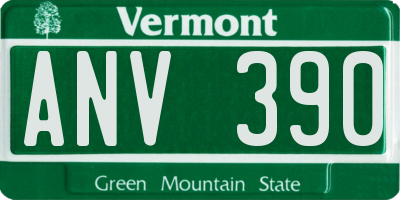 VT license plate ANV390