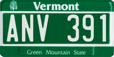 VT license plate ANV391