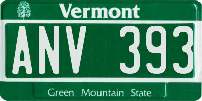 VT license plate ANV393