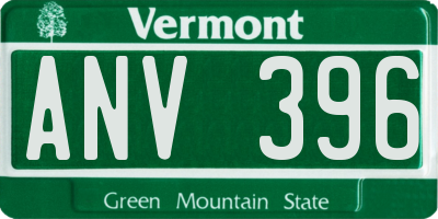 VT license plate ANV396
