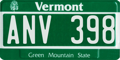 VT license plate ANV398