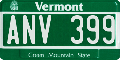 VT license plate ANV399