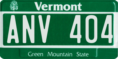 VT license plate ANV404