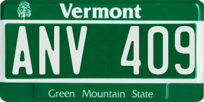 VT license plate ANV409