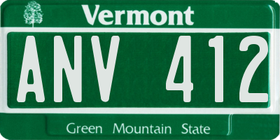 VT license plate ANV412