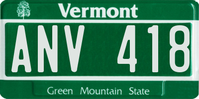VT license plate ANV418