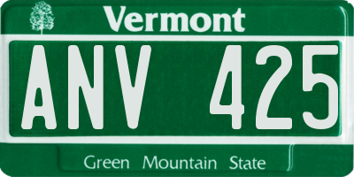 VT license plate ANV425