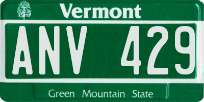 VT license plate ANV429