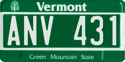 VT license plate ANV431