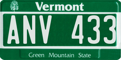 VT license plate ANV433