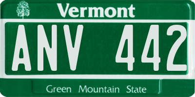 VT license plate ANV442
