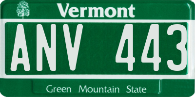 VT license plate ANV443