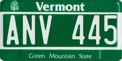 VT license plate ANV445