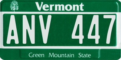 VT license plate ANV447