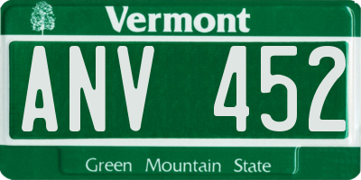 VT license plate ANV452