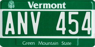 VT license plate ANV454