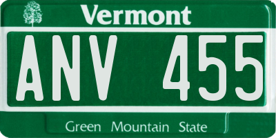 VT license plate ANV455