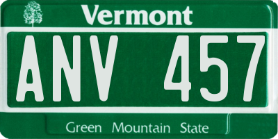 VT license plate ANV457
