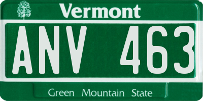VT license plate ANV463