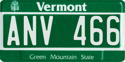 VT license plate ANV466