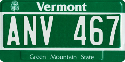 VT license plate ANV467