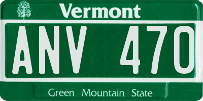 VT license plate ANV470