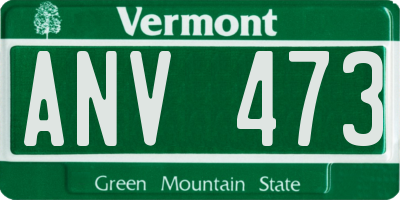 VT license plate ANV473