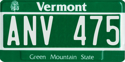 VT license plate ANV475