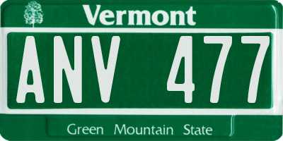 VT license plate ANV477