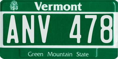 VT license plate ANV478