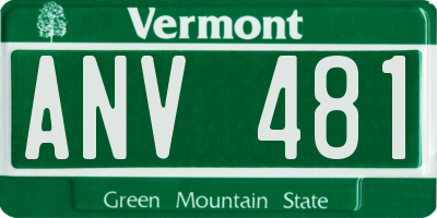 VT license plate ANV481