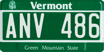 VT license plate ANV486
