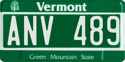 VT license plate ANV489
