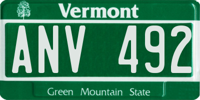 VT license plate ANV492