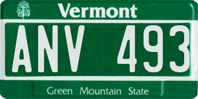VT license plate ANV493