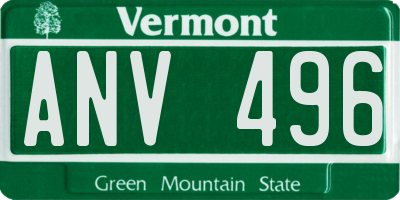 VT license plate ANV496