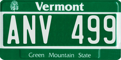 VT license plate ANV499