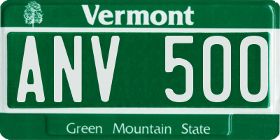 VT license plate ANV500