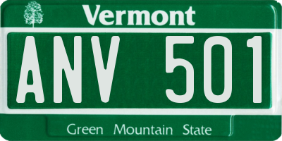 VT license plate ANV501