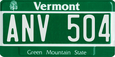 VT license plate ANV504