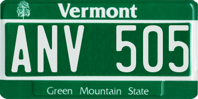 VT license plate ANV505