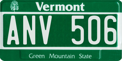 VT license plate ANV506