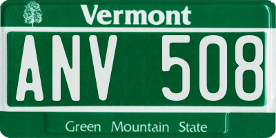 VT license plate ANV508