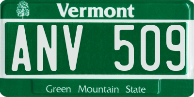 VT license plate ANV509