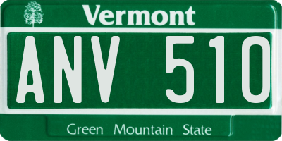 VT license plate ANV510