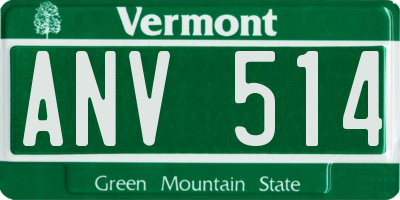 VT license plate ANV514