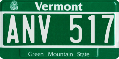 VT license plate ANV517