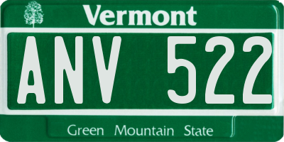 VT license plate ANV522