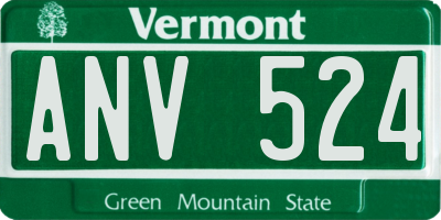 VT license plate ANV524
